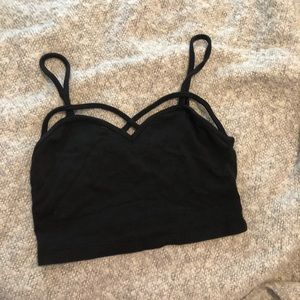 Black strappy bra from Brandy.